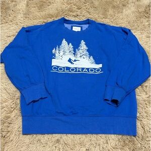 American Eagle Skiing Blue Crewneck